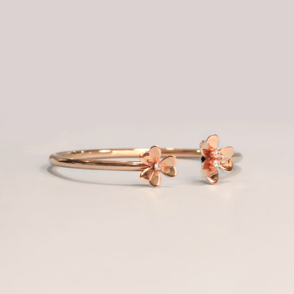 Floral Cuff  Gold Bracelet