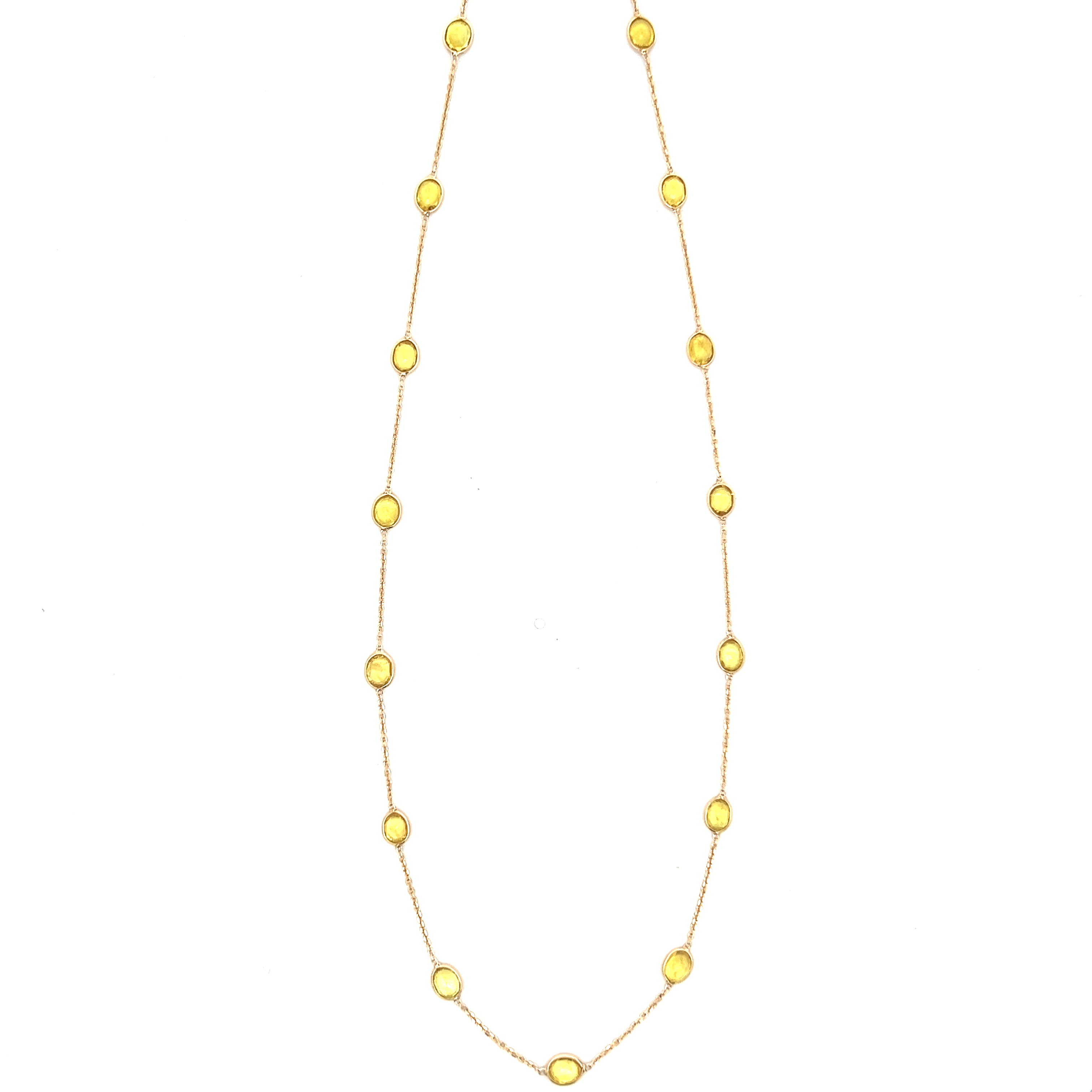 Yellow Sapphire Station Necklace