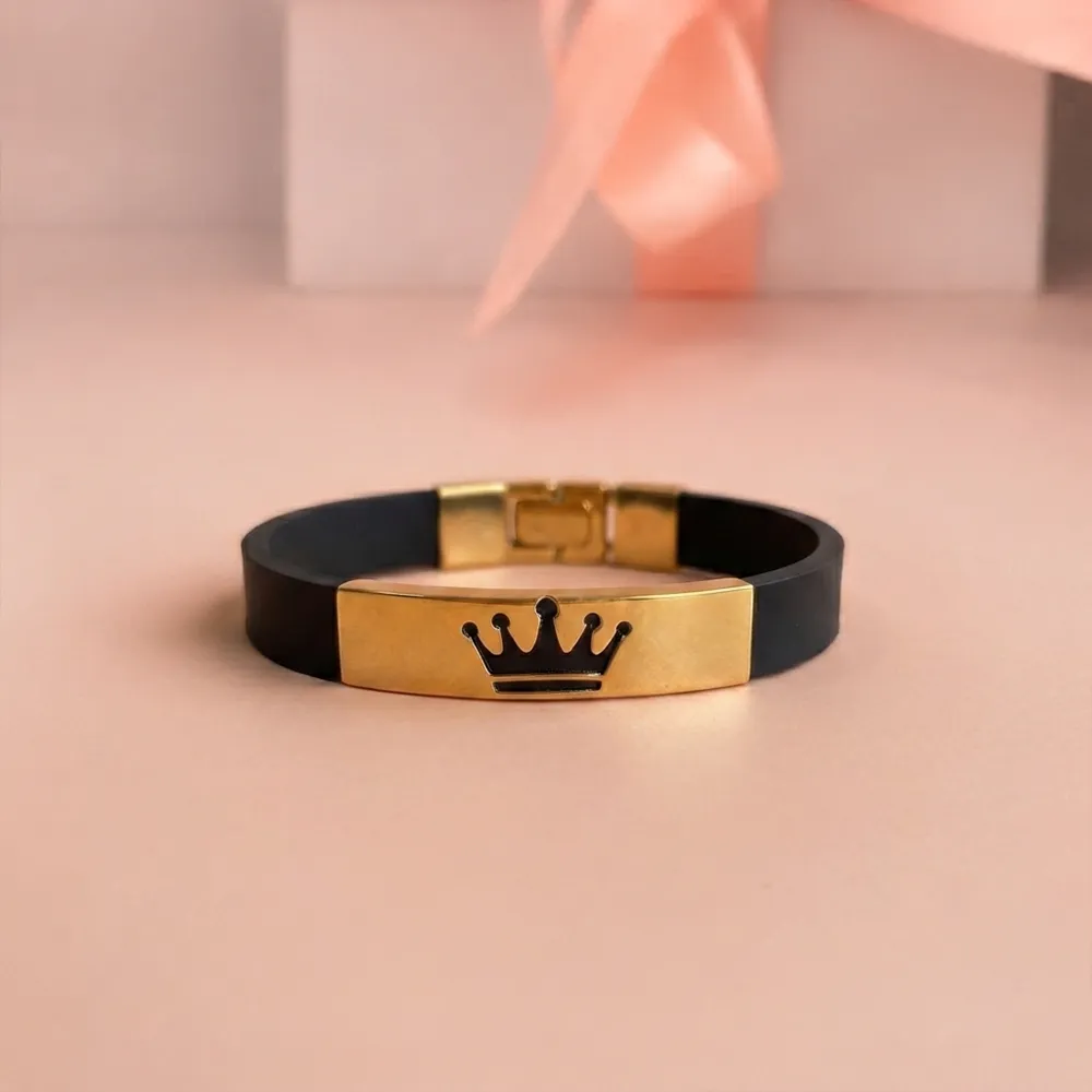 Crown Noir Gold Bracelet